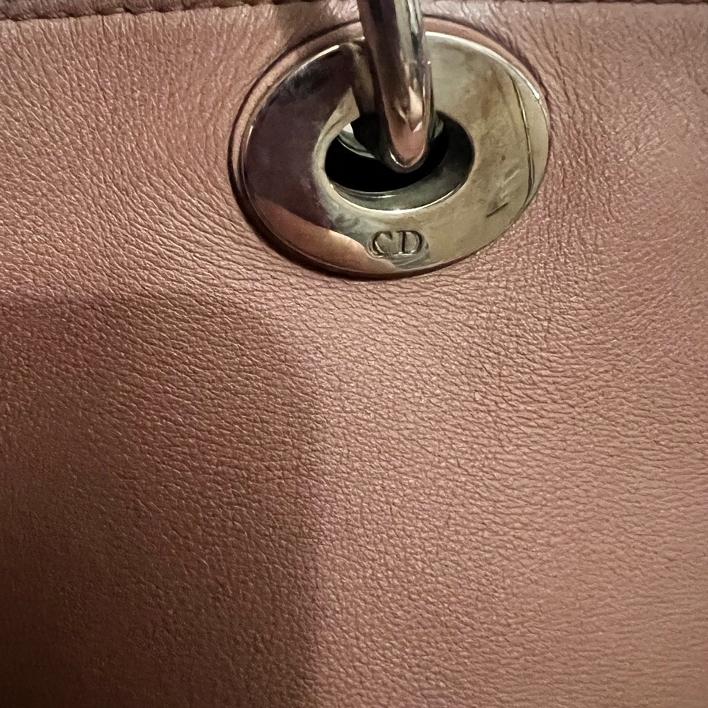 Christian Dior large Diorissimo Leather Satchel Dusty Rose-Taupe removable pouch - Picture 3 of 16